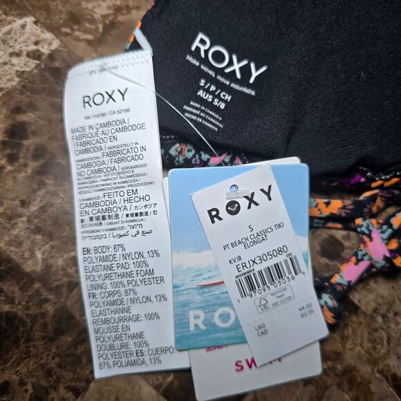 NWT Roxy Floral Tiki Try Bikini Top Size Small - Picture 2 of 4